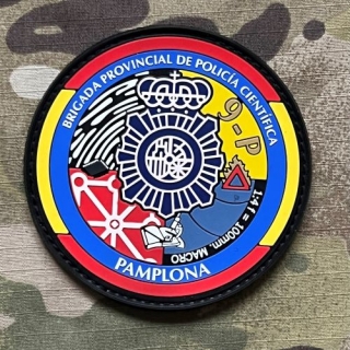 PoliceFirePatches Spain Policia Nacional Brigada Provincial de Policía Científica 9-P - Pamplona PVC - nášivka 