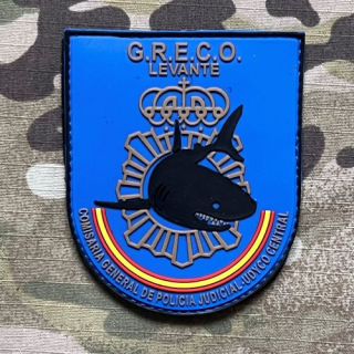 PoliceFirePatches Spain Policia Nacional - UDYCO Central - GRECO Levante PVC - Blue - nášivka 
