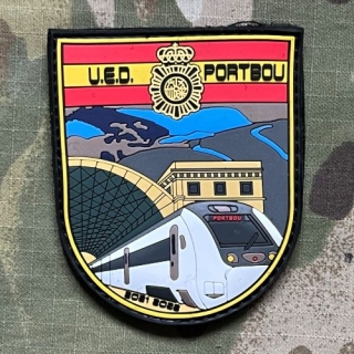 PoliceFirePatches Spain Policia Nacional UED Portbou PVC - nášivka 