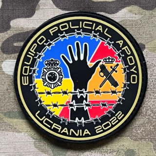 PoliceFirePatches Spain Policia Nacional/Guardia Civil Equipo Policial Apoyo - Ukraine 2022 PVC - nášivka 