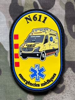 PoliceFirePatches Spain Emergencies Médiques - N611 PVC - Yellow - nášivka 
