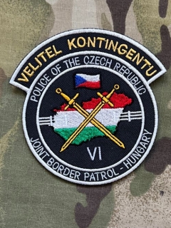 Czech Patch Police of Czech Republic - Joint Border Patrol- Hungary - VI - Velitel kontingentu - Color - nášivka