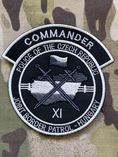 Czech Patch Police of Czech Republic - Joint Border Patrol- Hungary - XI - Commander - Black - nášivka