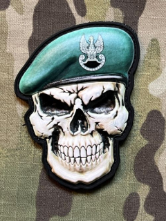M-Tac Poland Skull in Beret - Special Forces PVC Patch - nášivka