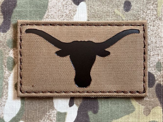 TF LaserCut Patch Texas Longhorn Infra - Coyote Brown - nášivka