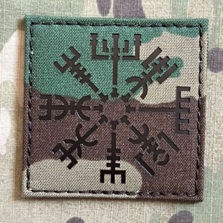 TF LaserCut Patch Vegvisir Viking Compas Infra - Woodland - nášivka