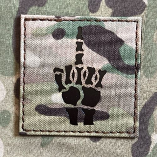 TF LaserCut Patch Fuck You Skeleton Infra - Large - Multicam - nášivka