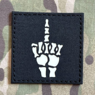 TF LaserCut Patch Fuck You Skeleton GID - Large - Black/GID - nášivka