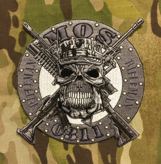 Skull USMC rifleman - MOS 0311 Patch nášivka