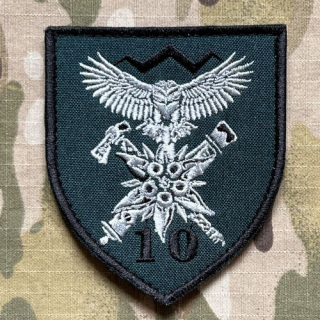 Ukrajina Military Velcro Patch 10th Mountain Assault Brigade - Reconnaissance Battalion - Green - nášivka