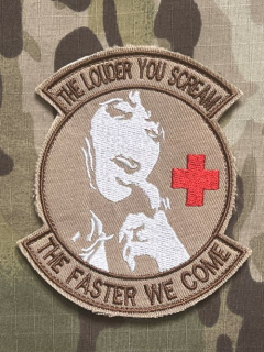 YJPF USAF Pararescue - The Louder you Scream Patch - Desert - nášivka