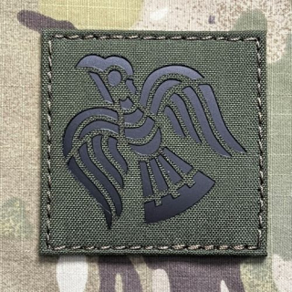 TF LaserCut Patch Viking Raven Infra - Olive Drab - nášivka