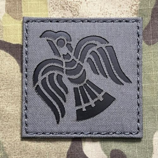 TF LaserCut Patch Viking Raven Infra - Wolf Grey - nášivka