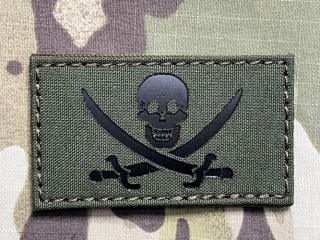 TF LaserCut Patch Calico Jack Flag Infra - Olive Drab - nášivka