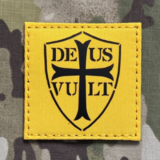 TF LaserCut Patch Deus Vult Crusader Infra - Gold - nášivka