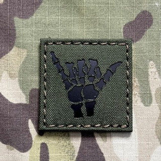 TF LaserCut Patch Shaka Bone Infra - Small - Olive Drab - nášivka